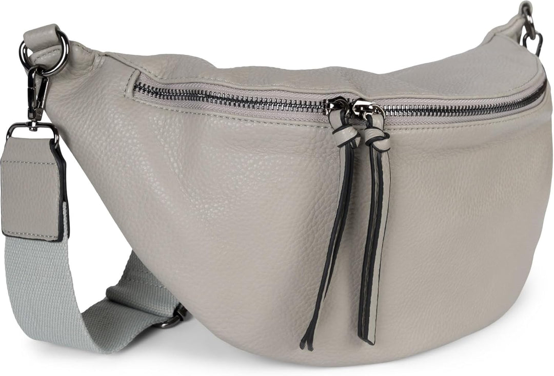 styleBREAKER Damen Halbmond Crossbody Schultertasche, abnehmbarer verstellbarer Schultergurt, Einfar