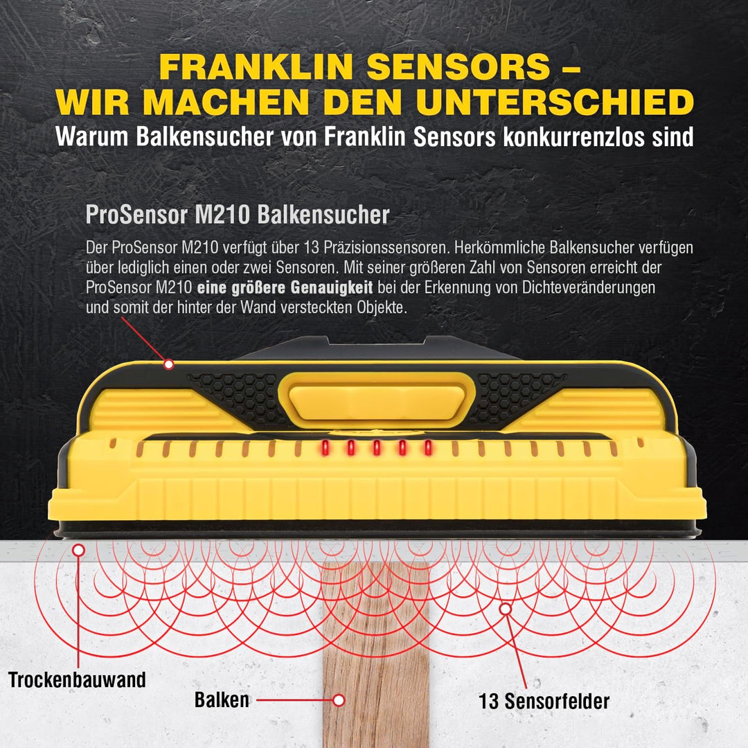 Franklin Sensors ProSensor M210 Professioneller Balkenfinder mit 13-Sensoren für höchste Genauigkeit