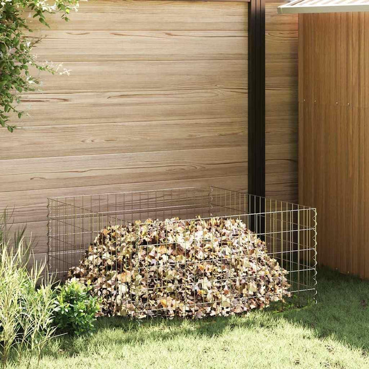 vidaXL Quadratischer Komposter 100 x 100 x 50 cm Eisen, Gartenkomposter, effizient, platzsparend, ur