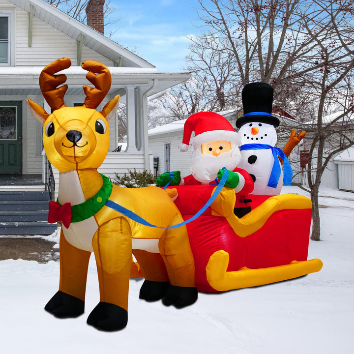 2.0m langes Weihnachten aufblasbares Weihnachtsmann-Rentiergeschenk mit Schneemann für Weihnachtsdek