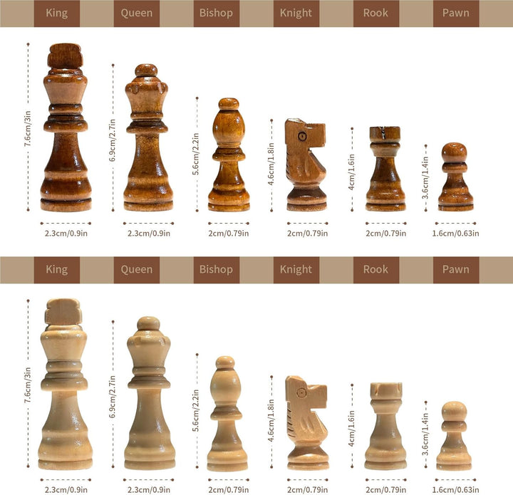 Magnetisches Schach- und Dame-Set, Brettspiele, Kinder und Erwachsene, aus Holz, faltbar, handgeschn