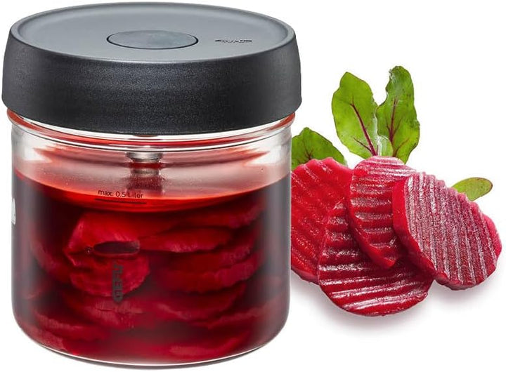 GEFU Fermentiergläser NATIVO 2er Set - 0,5L & 1L, inkl. Beschwerungsgewicht, Fermentationsglas mit G