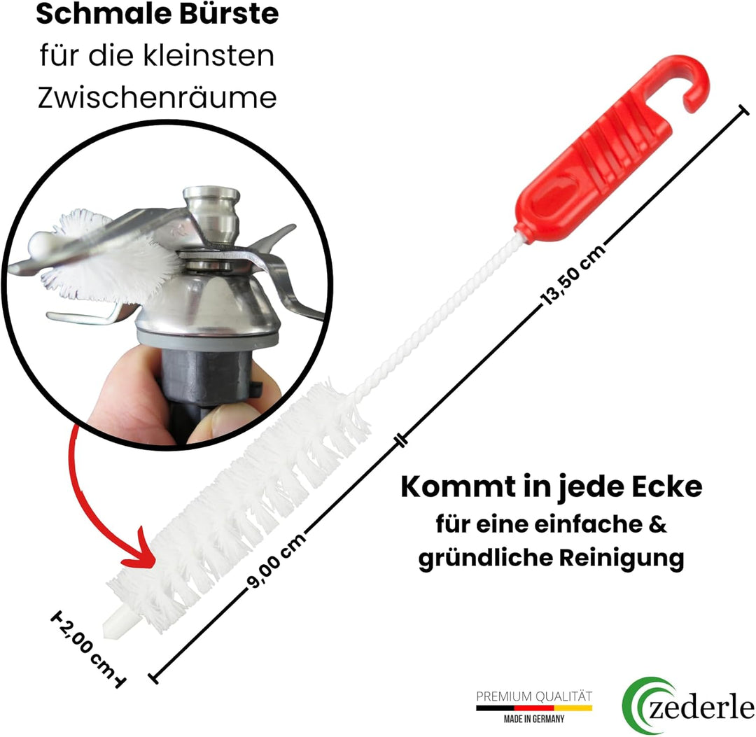 zederle 3X Mixtopf-Spülbürste &amp; 3X Messerbürste, Reinigungsbürste für Thermomix, Monsieur Cuisine, B