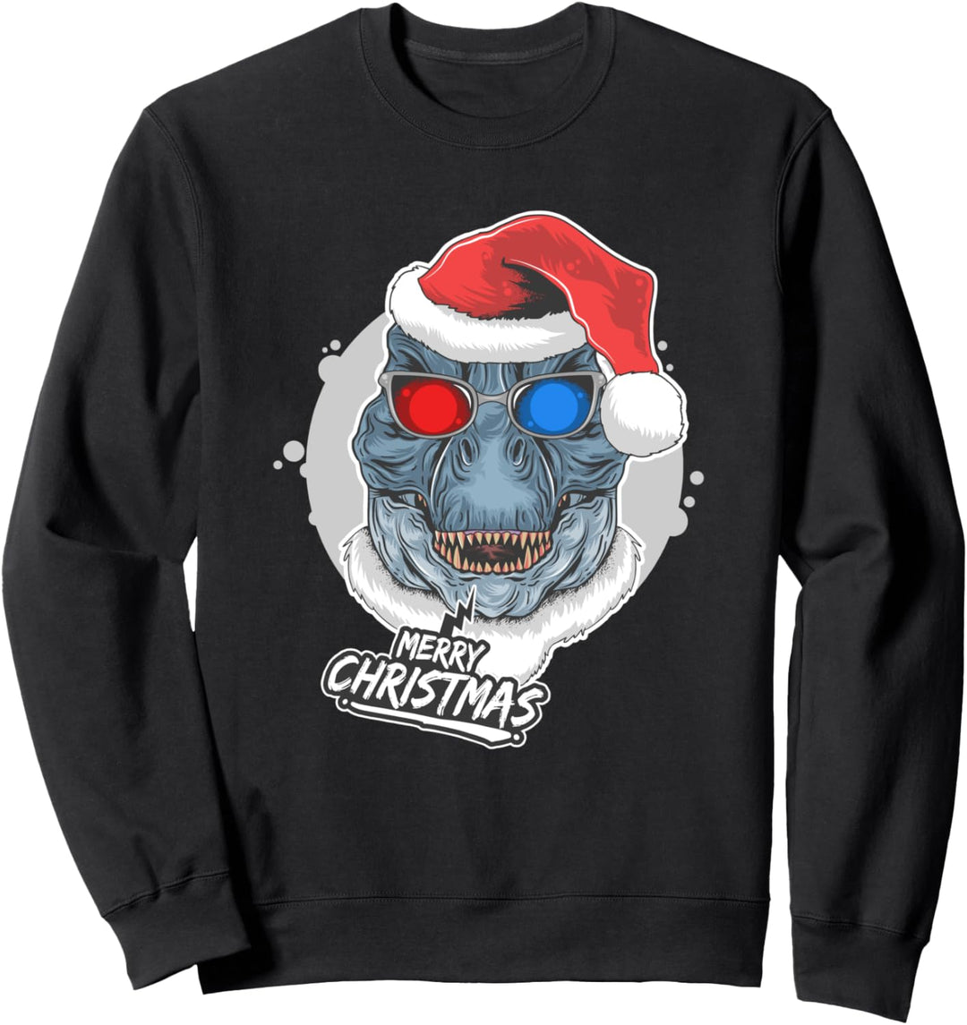 Frohe Weihnachten Dinosaurier Santa Hat T-Rex Sweatshirt