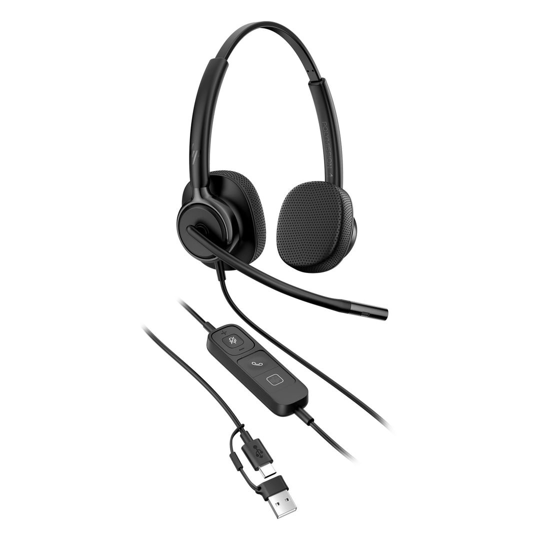 Poly Mission 420, USB‑C, KI‑basierte Geräuschunterdrückung, UC‑Zertifiziert, Schwarz Mission 420 Bin