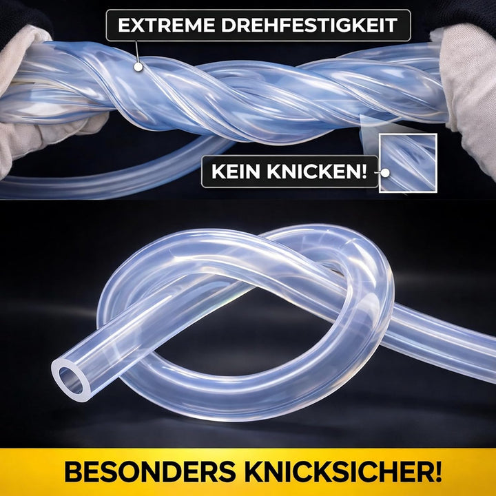 Silikonschlauch Transparent Lebensmittelecht - 12mm ID x 15mm AD 5 Meter - Hitzebeständiger Schlauch