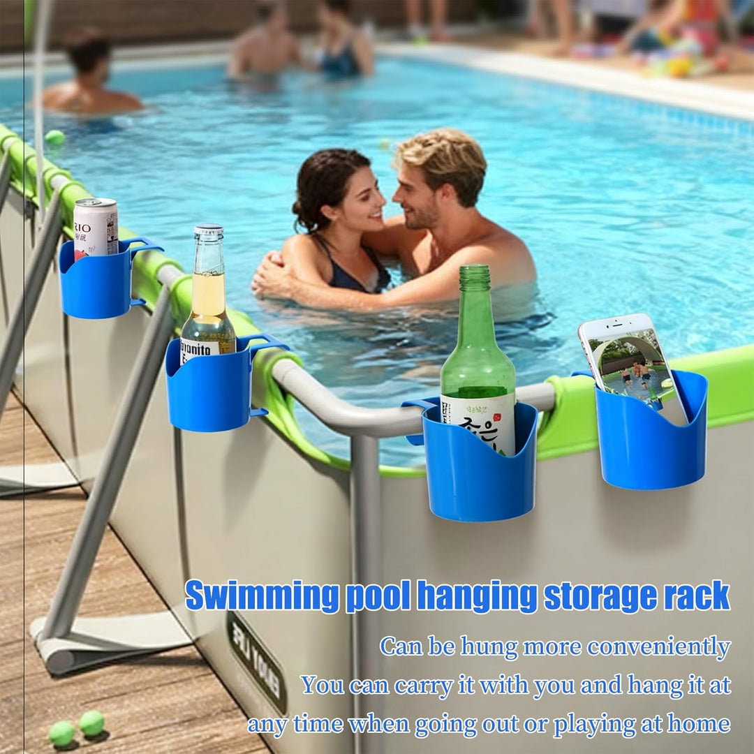 4 Stück Pool Zubehör,Getränkehalter Pool,für Poolrand Cup,Holder Becherhalter Whirlpool,Kunststoff a