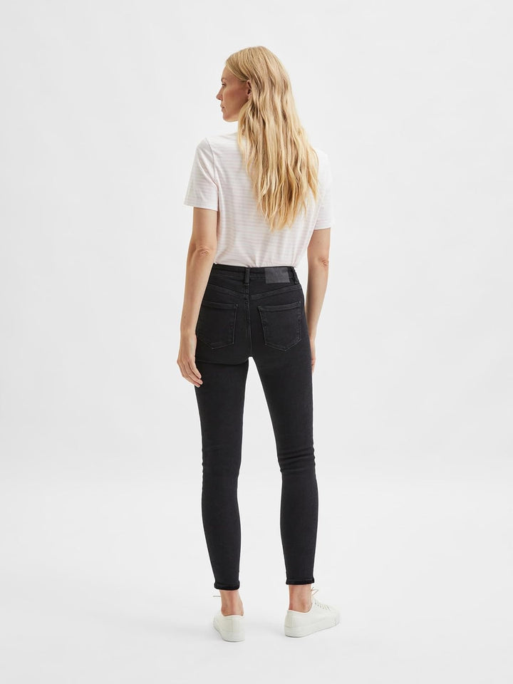 Selected Femme Damen Slfsophia Mw Skinny Black U Noos Jeans 32 Black Denim, 32 Black Denim