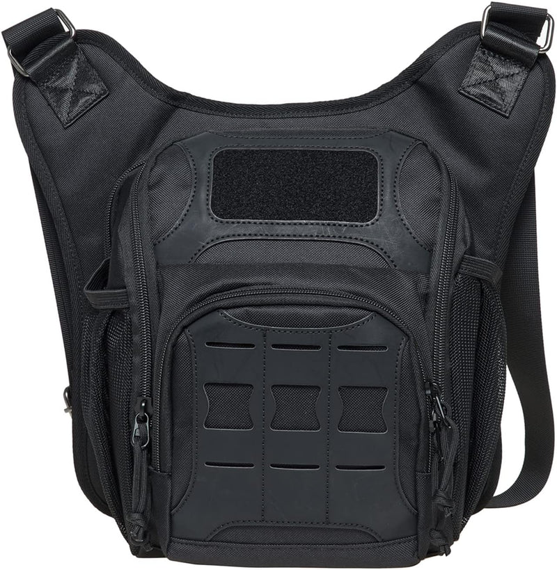 KAUKKO Canvas - Brusttasche für Damen und Herren - Umhängetasche Schwarz- Fh03-3, Schwarz- Fh03-3