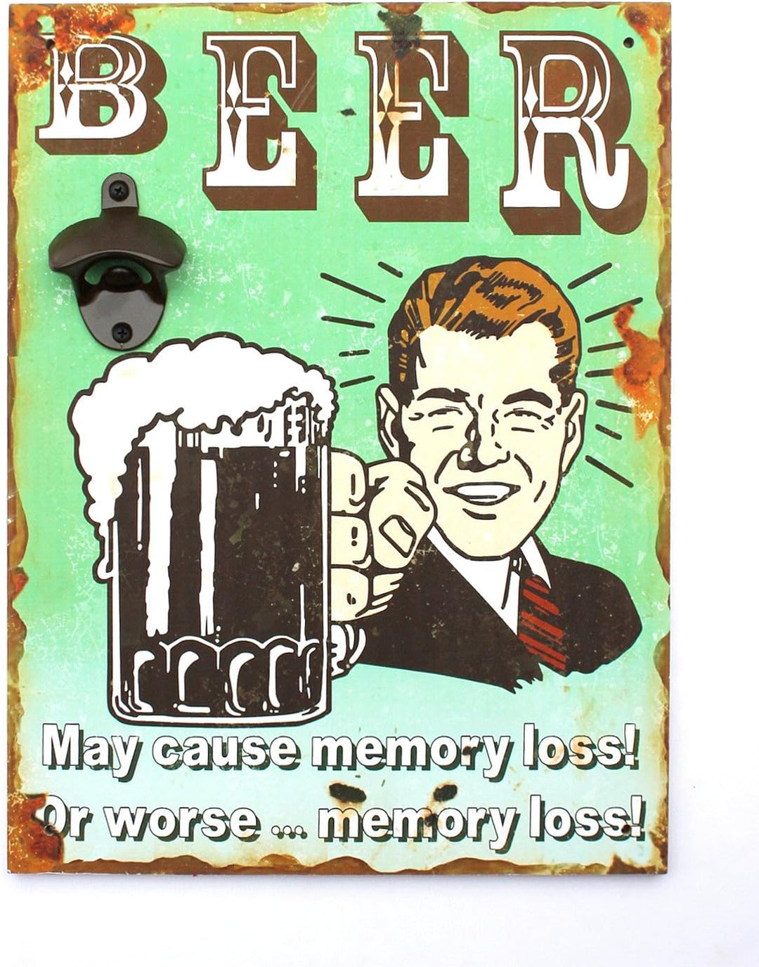 D&M Wandbild Beer mit Flaschenöffner 40cm Bieröffner 21261 Wandflaschenöffner Öffner (21261 Grün), 2