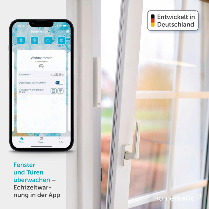 Homematic IP Smart Home Fenster- und Türkontakt – optisch, Plus, digitaler Sensor zum effizienten He