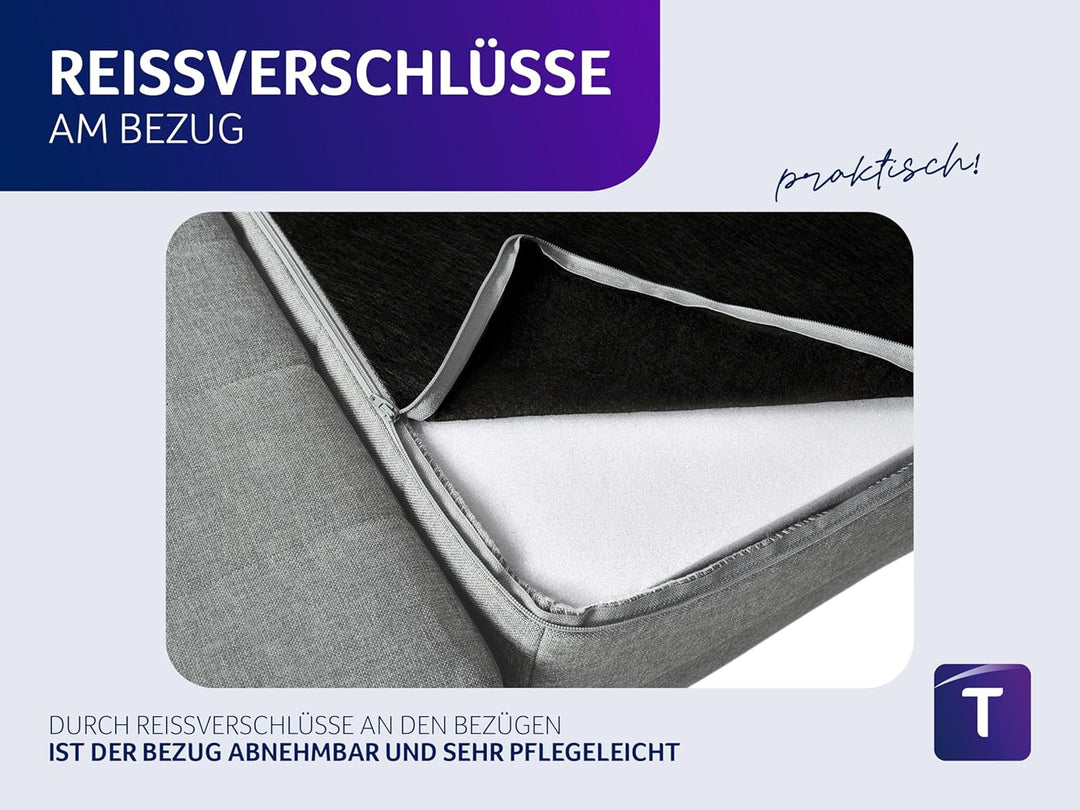 Traumnacht Doppelgästematratze / Schlafsofa, 3-Sitzer Gästesofa mit Schlaffunktion, Liegefläche ca.