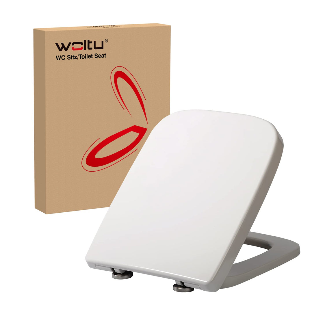 WOLTU Toilettendeckel, WC Sitz Toilettensitz mit Absenkautomatik, Fast Fix/Schnellbefestigung, Durop