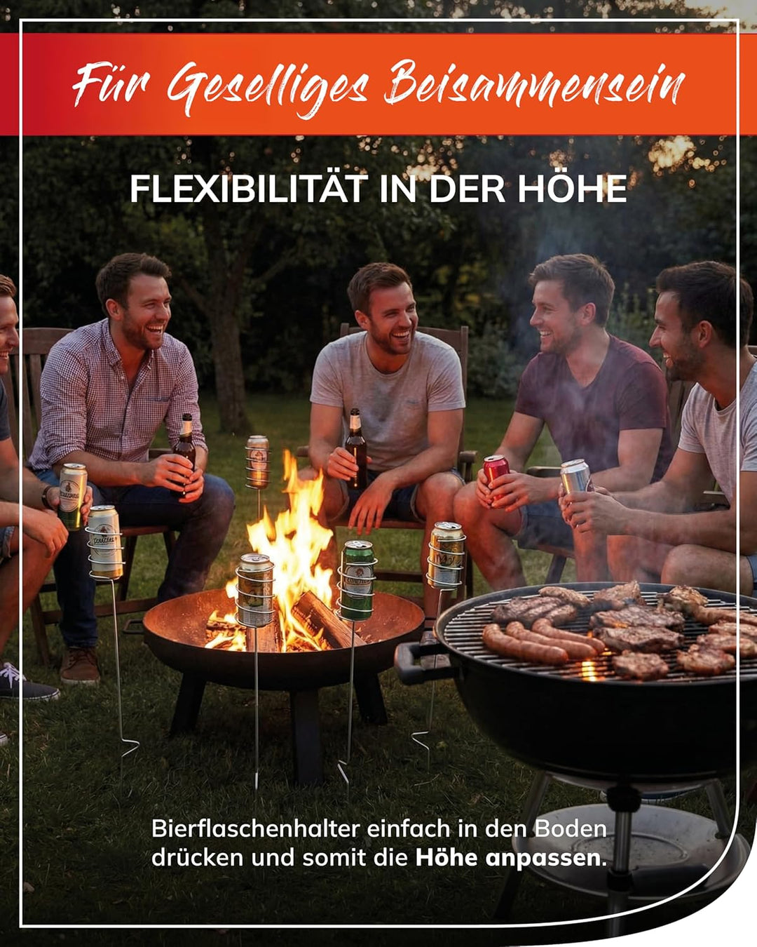 bellissa 5er Set Bierflaschen-Halter – innovativer Getränkehalter Ständer - Halterung für die Bier-F