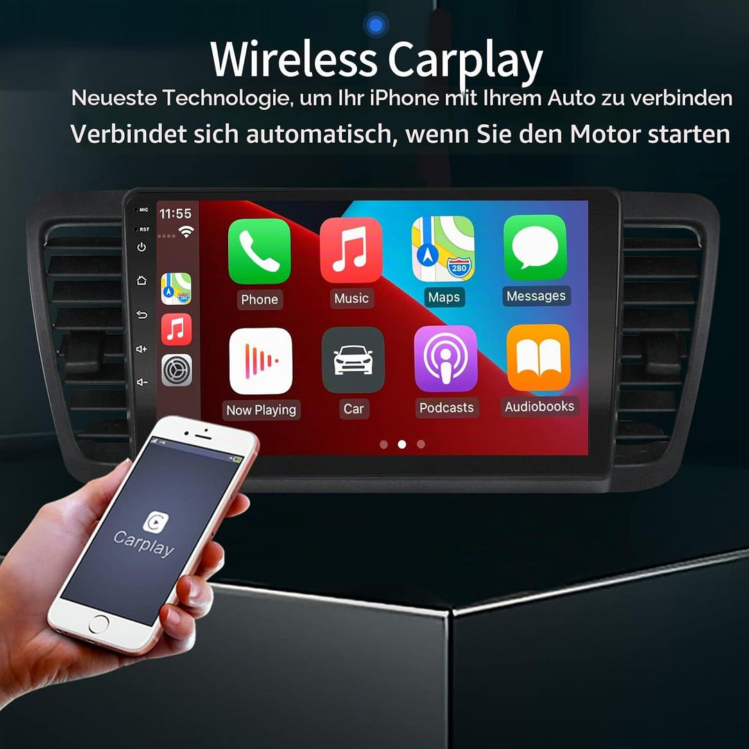 LEXXSON Carplay Radio Android Radio für Subaru Outback Legacy 2004-2009 mit 9 Zoll Touchscreen GPS W
