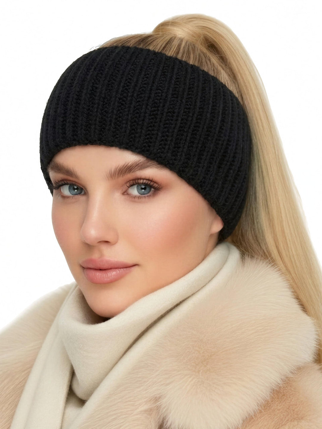 Baesics Stirnband Schwarz für Damen & Herren – warme & elastische Unisex Ohrenwärmer mit Fleecefutte