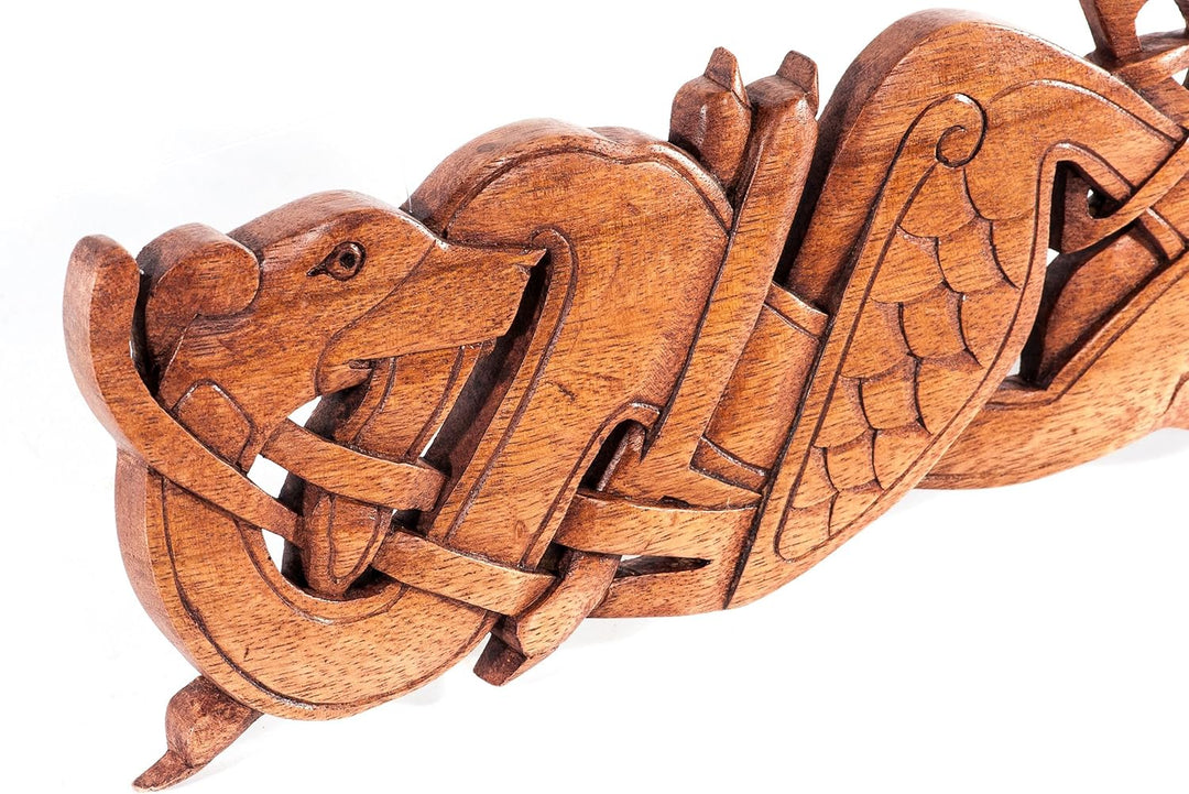 Windalf Irisches Celtic Holzbild Wandrelief MATHONWY 40 cm Book of Kells Knotenmuster Knotenrahmen C