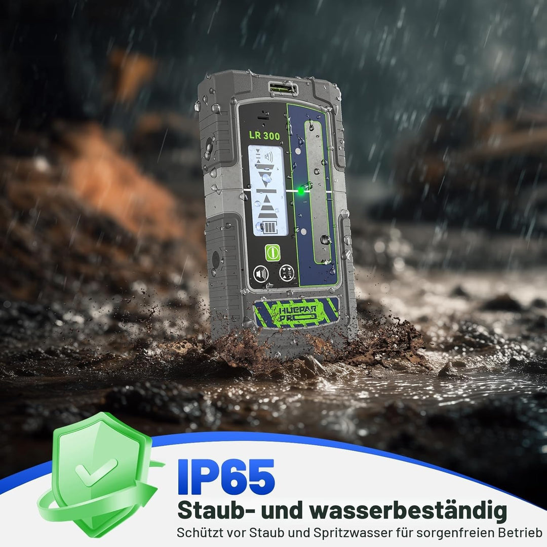 Huepar Pro Professional Laserempfänger Pulsmodus Liniendetektor für Laser-Levels, 60 m, Dual-Präzisi