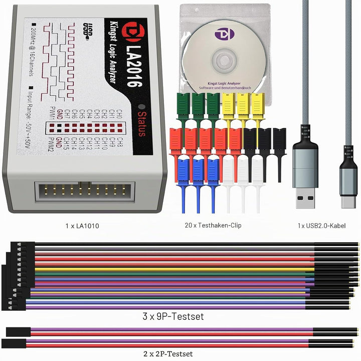 InnoMaker LA2016 USB Logik Analysator volle 16-Kanal 200MHz Abtastrate mit PC Software Handheld Inst
