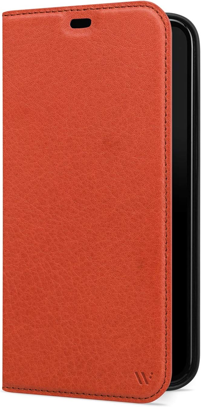 WIIUKA Hülle für iPhone 12 Mini, Lederhülle, Deutsches Premium Leder, mit Kartenfach, extra Dünn, Ha