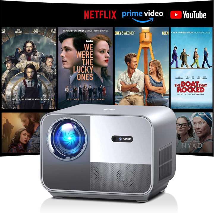 Beamer 4K VGKE, Autofokus/Trapezkorrektur 700ANSI Lumens WiFi 6 Bluetooth Tragbarer Projektor, FHD N