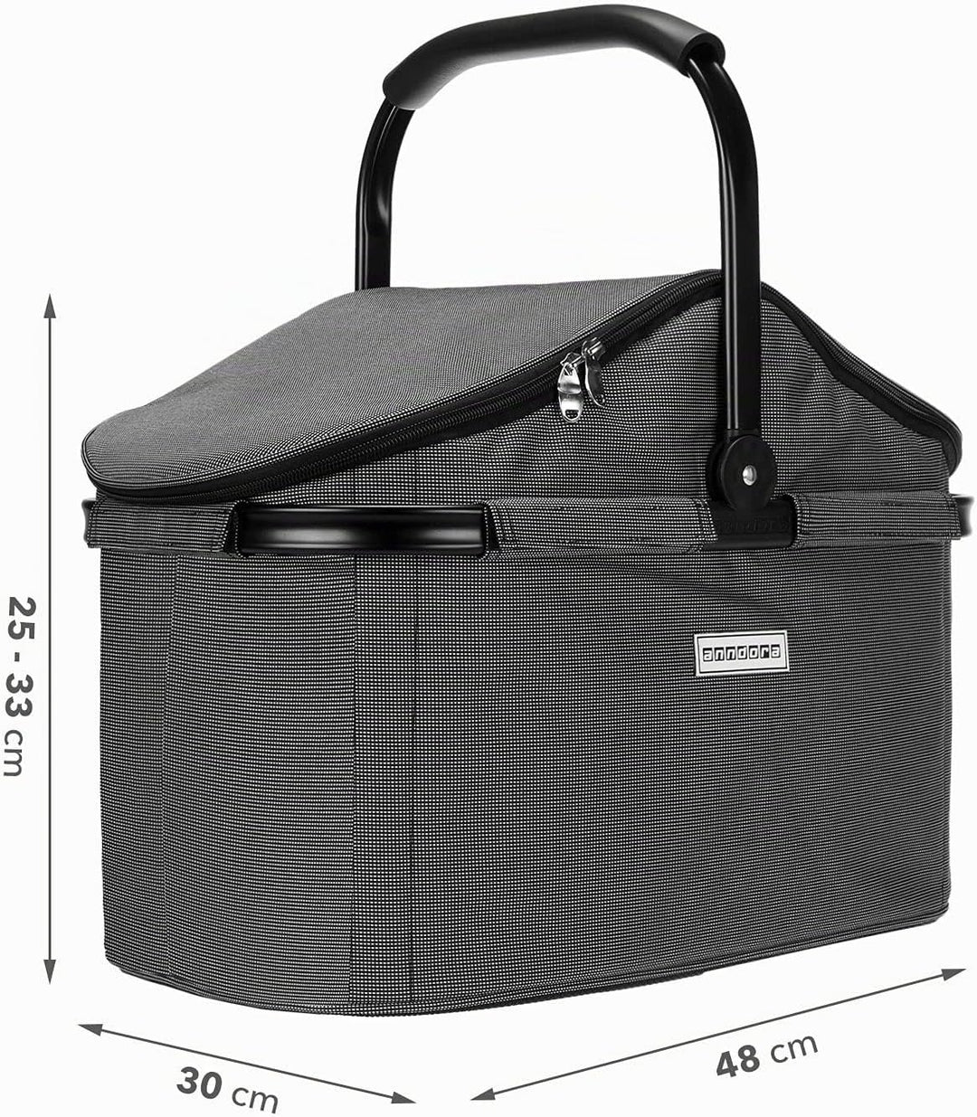 anndora Einkaufskorb 25 Liter Isolierkorb - Grau Iso: Grau Gewebt