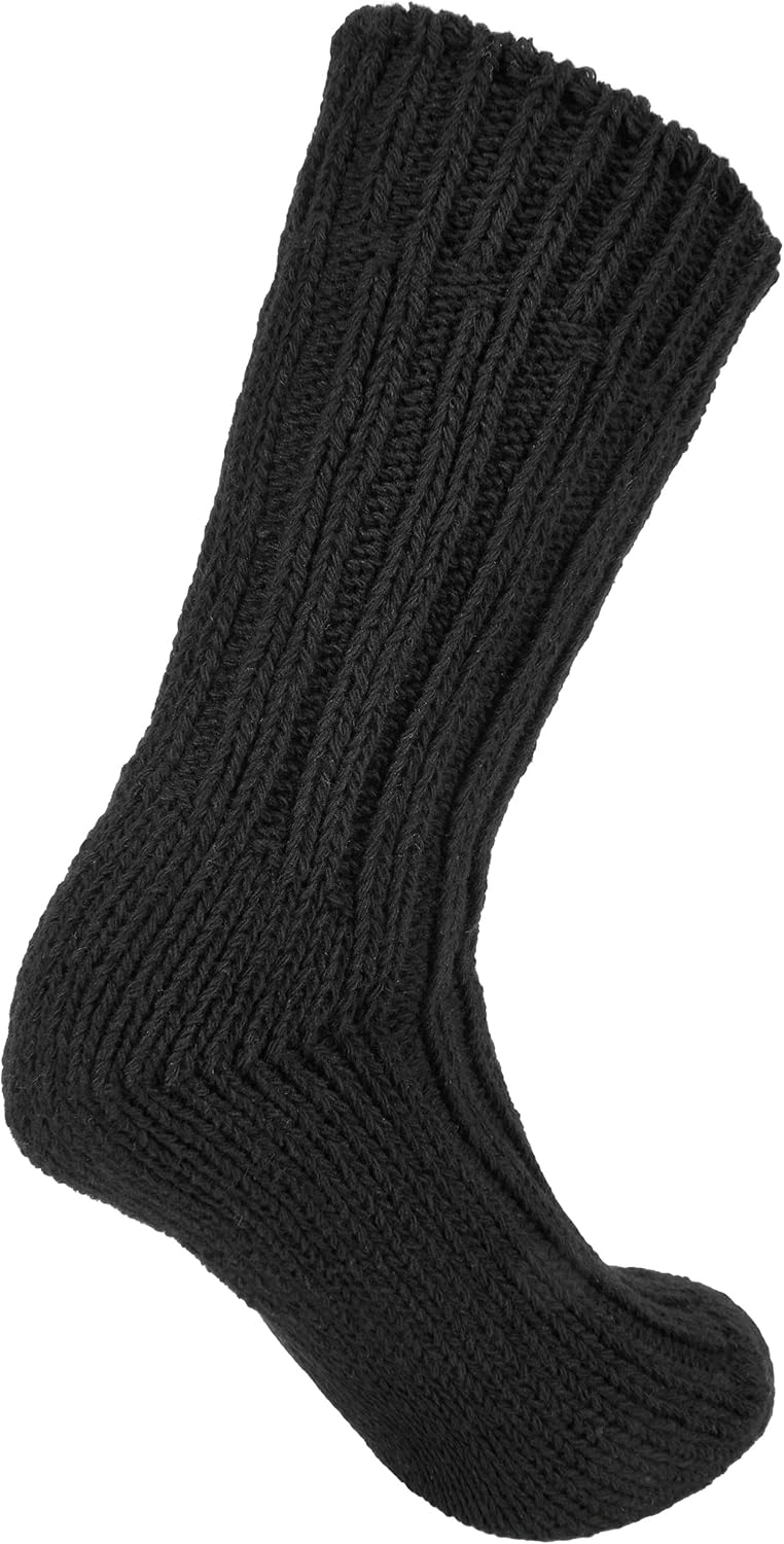 Brubaker 4 Paar Alpaka Socken sehr dick flauschig und warm - reine Alpakawolle 35-38 Schwarz, 35-38