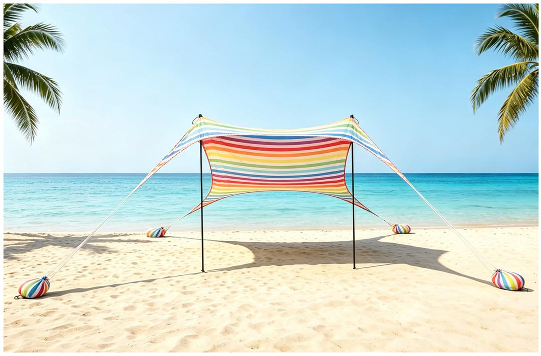 Strand Schatten Zelt Markise Strand Sonnencreme wasserdichte leichte Blockierung und elastische Sonn