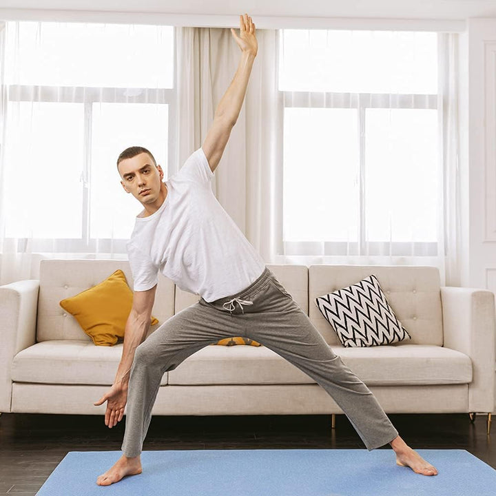 MaaMgic Herren Leichte Yogahose Jogginghose Baumwolle atmungsaktiv Trainingshose XXL Hellgrau, XXL H