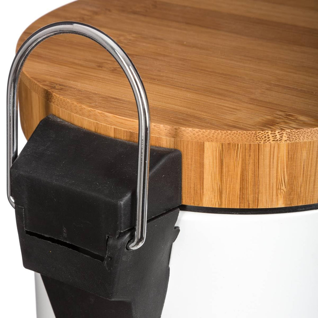 5five - mülleimer mit bambusdeckel 3l naturéo weiss