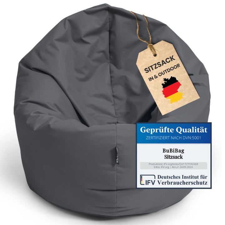 BuBiBag 2in1 Sitzsack L - XXL mit Füllung für Kinder &amp; Erwachsene, Gaming Beanbag &amp; Bodenkissen für