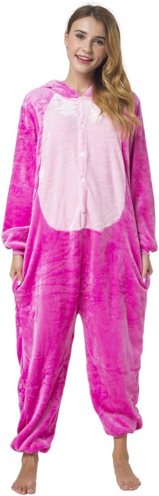Katara Plüsch Kostüme/Onesies für Erwachsene, (Herren, Damen, Unisex) S Rosa Stich, S Rosa Stich