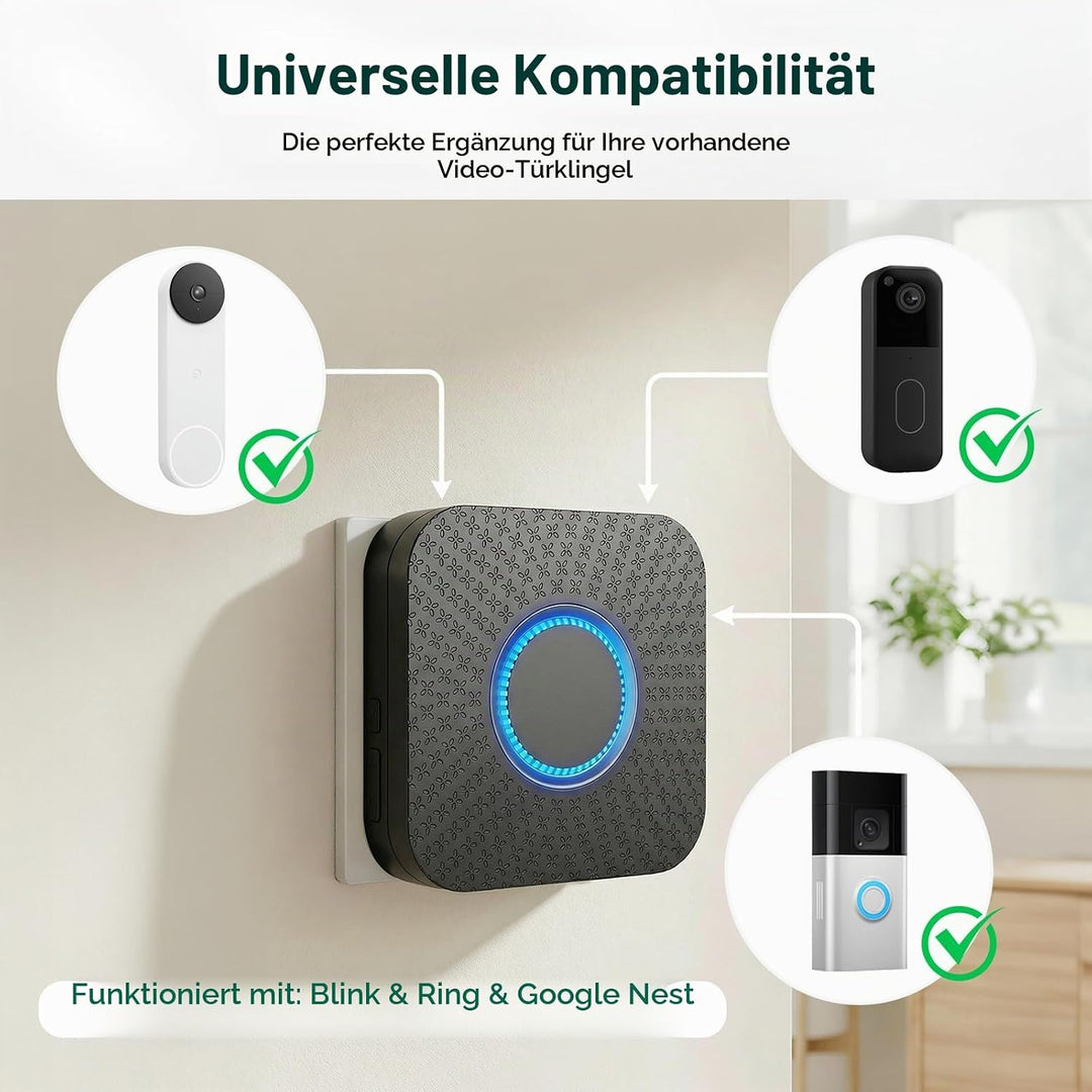 Satisure 2 Pack Funk Erweiterung Set Türklingel, 3-in-1 Türklingel Verlängerung – Kompatibel mit Bli