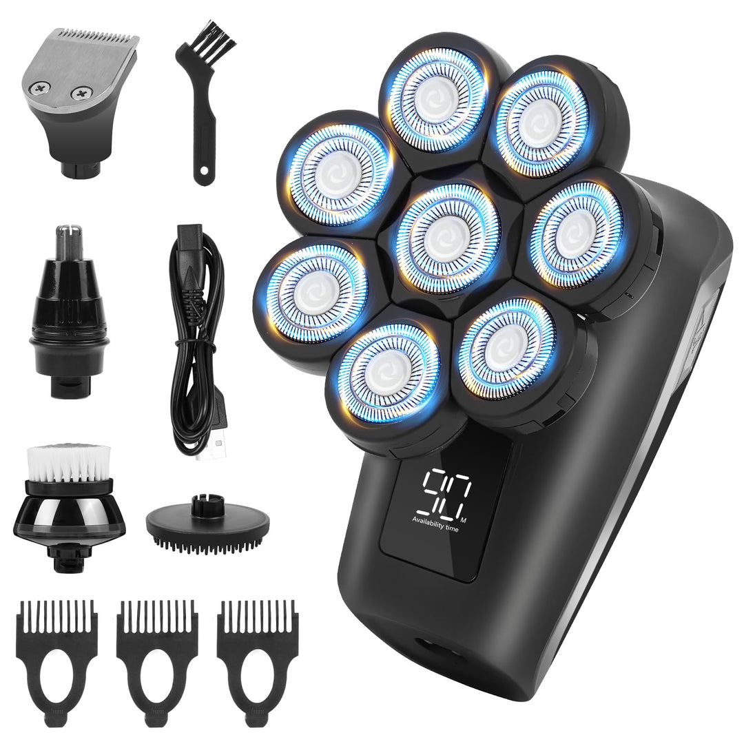 OFFCUP Glatzen Rasierer Herren IPX6 Wasserdicht Kopfrasierer Glatze mit 8D Scherköpfe Wiederaufladba