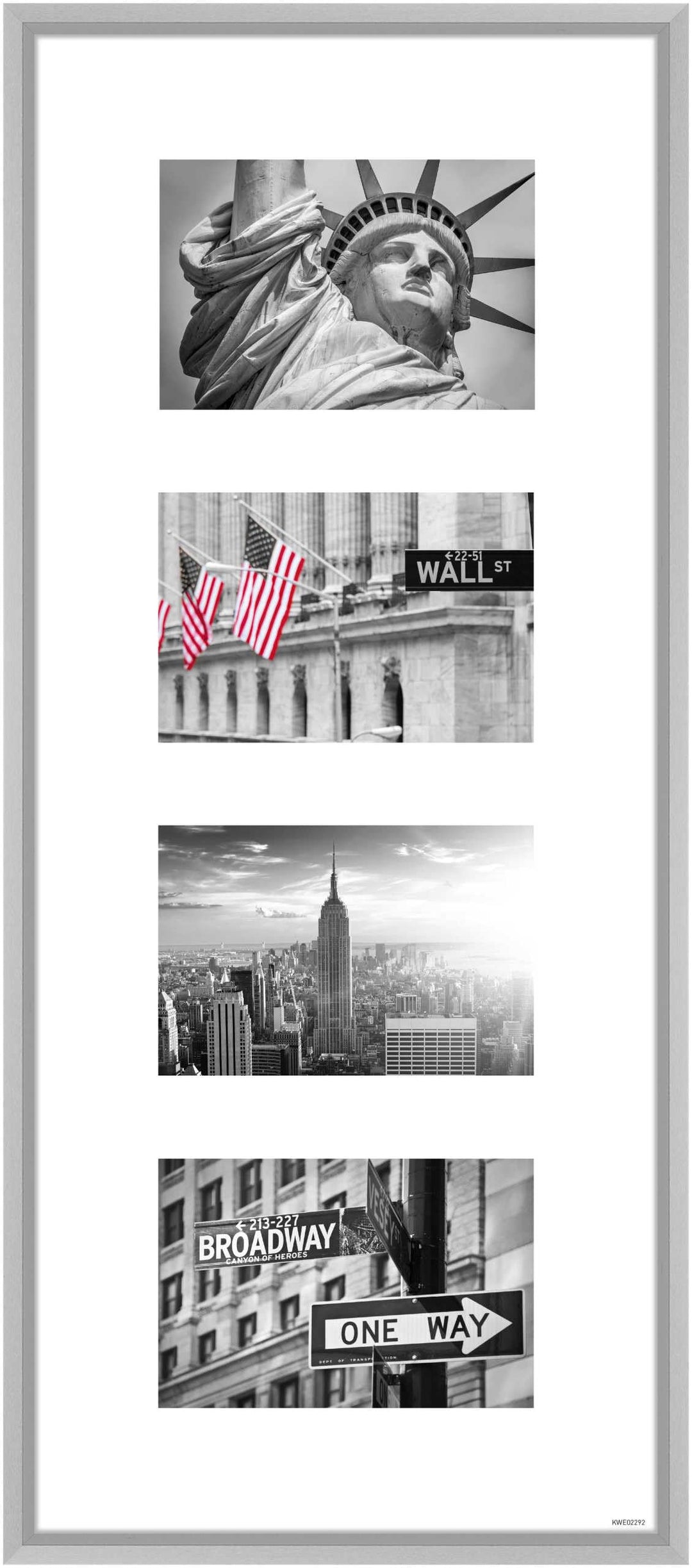 nielsen Aluminium Bilderrahmen Gallery Junior, 25x60 cm - 4x 10x15 cm, Silber Matt 25x60 cm - 4x 10x
