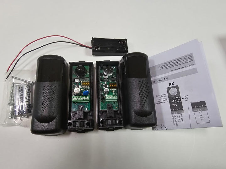 KINGGATES FOT180BAT Paar um 180° verstellbare Lichtschranken mit Batterien. Infrarot Lichtschranke d