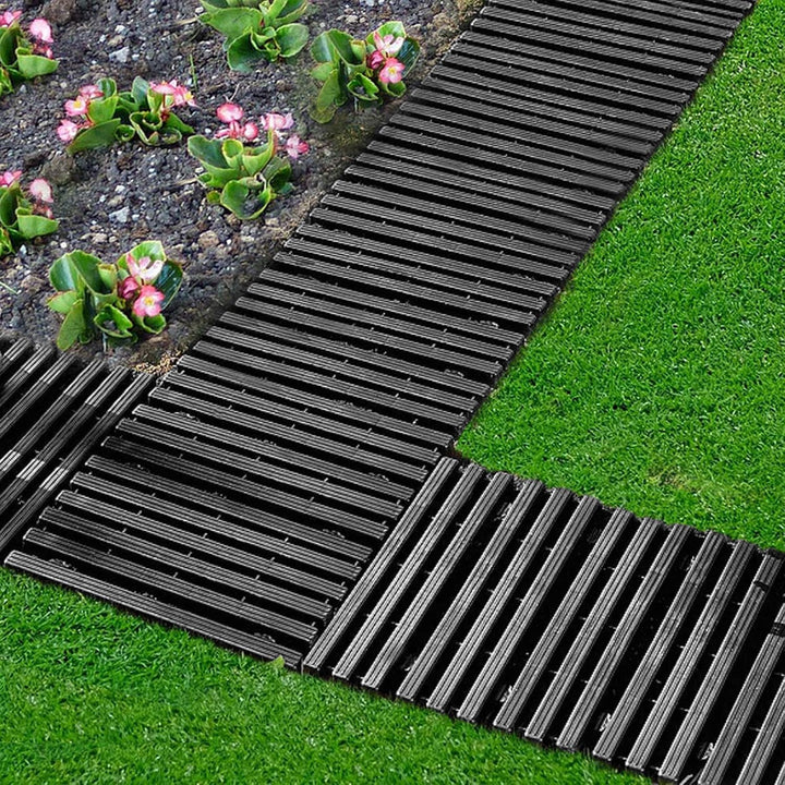 HTI living Gartenweg 655 cm Holzbohlenoptik Grau Gehweg Rollweg leicht zu verlegen