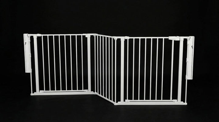 Safetots Zwei-Tür-Treppenschutzgitter Set, Weiss, 226cm Gesamtlänge, 70cm Höhe, Schraubmontage Weiss