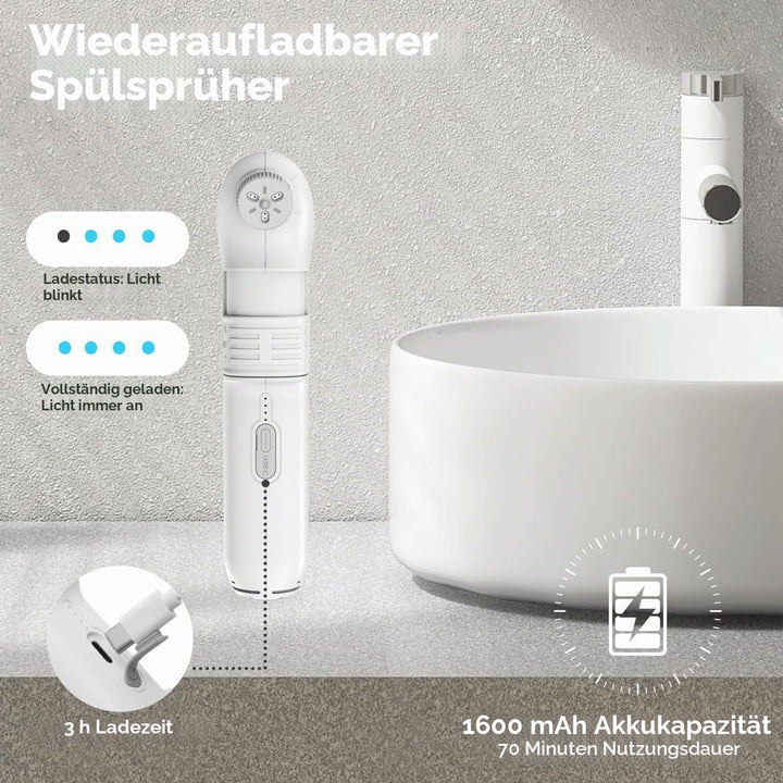 Tragbares Bidet-Sprühgerät Set mit 2,5L Wassertank Reise Bidet Mobiles Handbrause mit Wasserspeicher