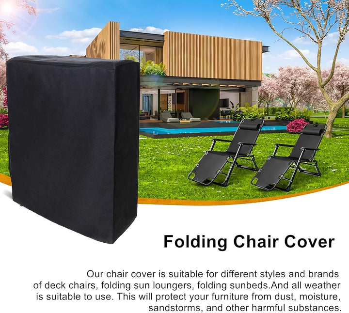 Klappstühle Schutzhülle, 210T Polyestergewebe Gartenstühle Abdeckung, Winddicht, Anti-UV, Staubdicht