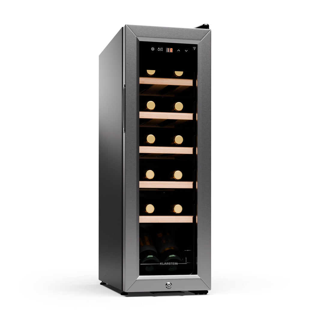 Klarstein Weinkühlschrank, 1 Zone Getränkekühlschrank, Indoor/Outdoor Kühlschrank, Freistehender Fla