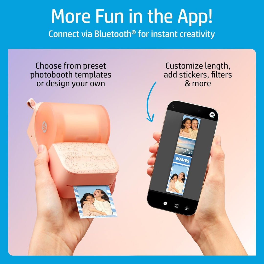 HP Sprocket Panorama Instant- Tragbarer Farbetiketten- und Fotodrucker (Rosa). Personalisieren Sie D