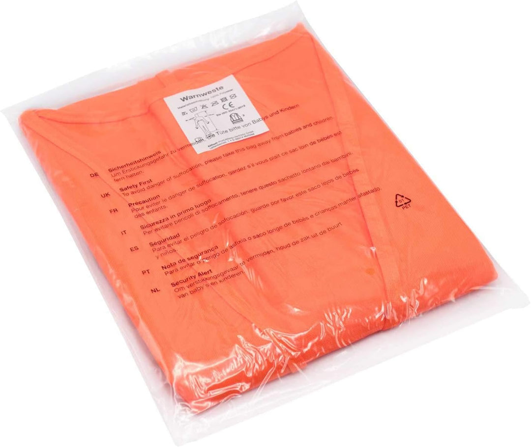 4business 5 Stück Kfz Qualitäts Warnweste Abstand orange EN ISO 20471 Klasse 2 für Erwachsene Unisiz