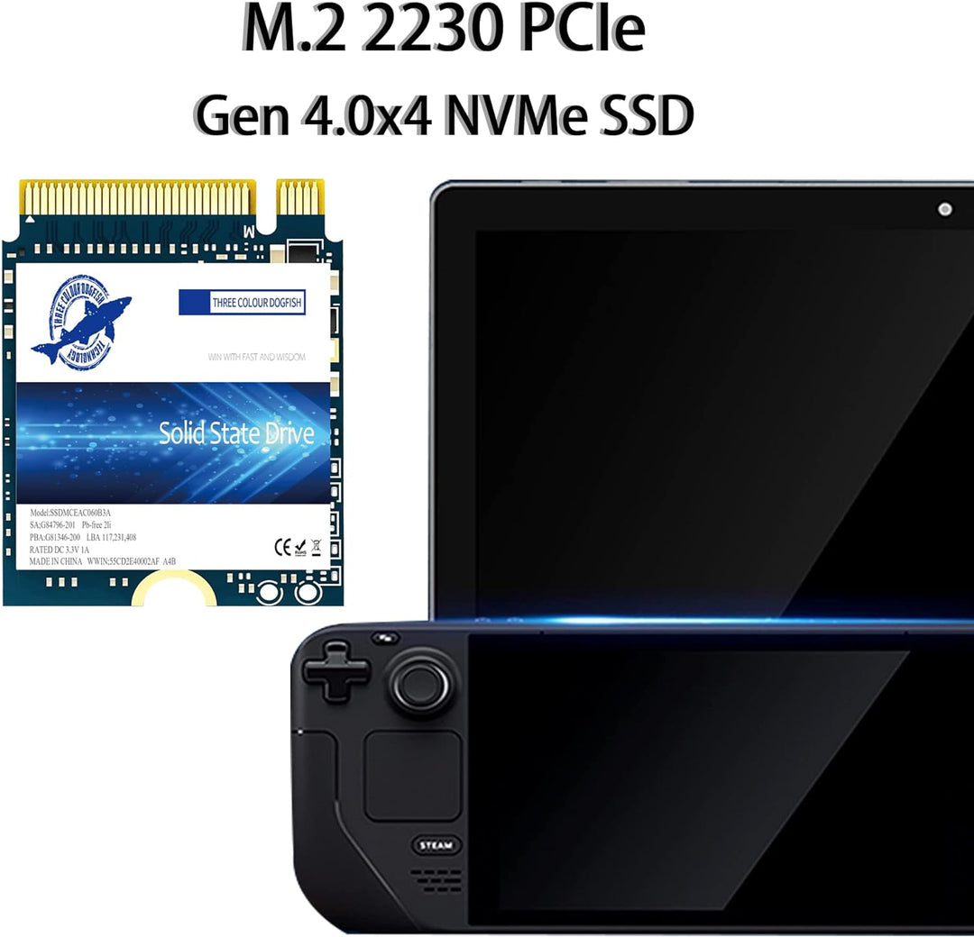 Dogfish SSD M.2 2230 NVMe PCIe 4.0 512GB 3D TLC NAND Gaming Internal Solid State Drive Kompatibel mi