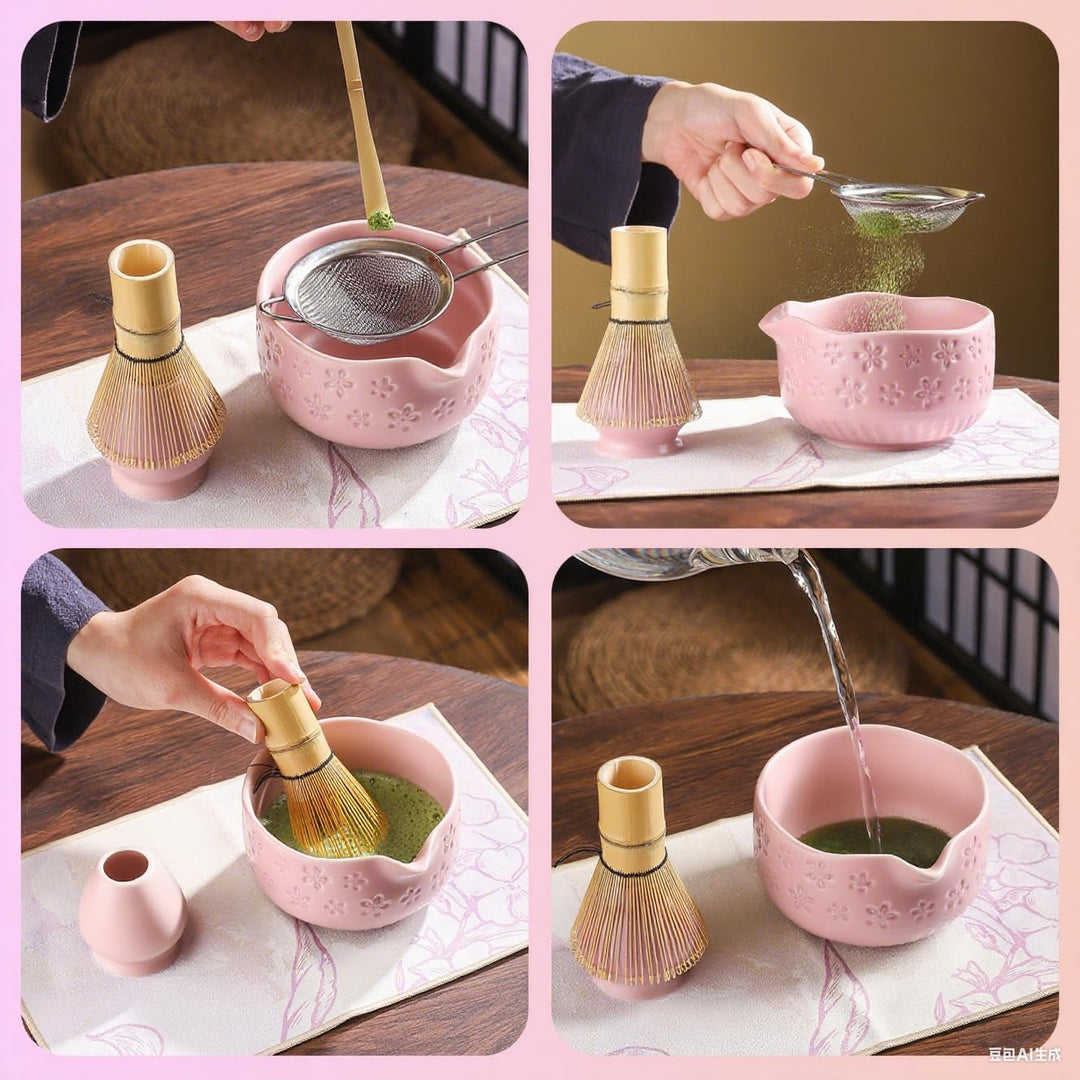 Matcha-Schneebesen-Set, 7-teilig, Matcha-Teeset für die Zubereitung von Latte, japanisches Matcha-Se