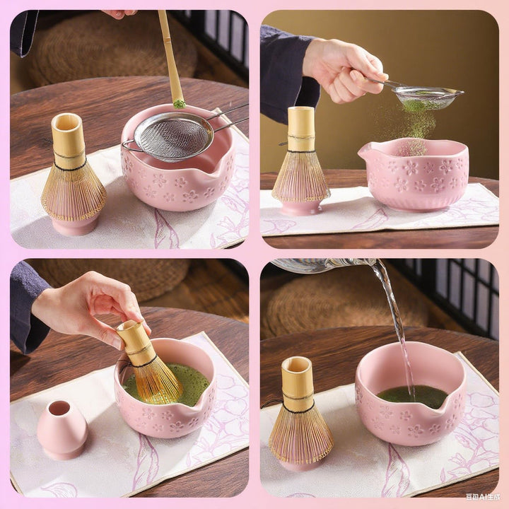Matcha-Schneebesen-Set, 7-teilig, Matcha-Teeset für die Zubereitung von Latte, japanisches Matcha-Se