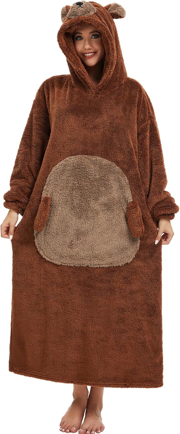 LATH.PIN Hoodie Decke Tragbare Verlängert Übergrosse Oversized Pullover Tragbare Deckenhoodie Gemütl