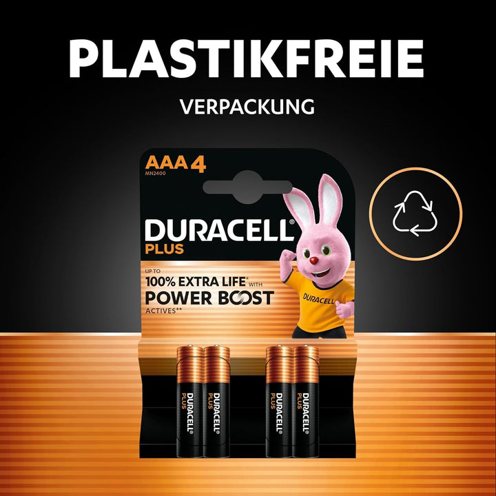 DURACELL Plus AAA-Batterien (24er-Pack) – Alkaline-Batterien 1,5 V AAA Pack of 24, AAA Pack of 24