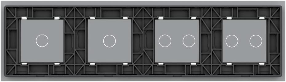 LIVOLO Nur Glasblende 4 Fach für Lichtschalter VL-C7-C2/C2/C1/C1-A Grau