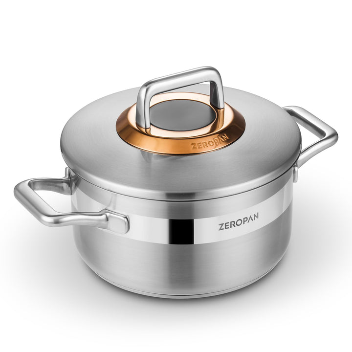 Kochtopf mit Deckel Hybrid 20cm/2.7L, Kasserolle Induktion Suppentopf, Kühl bleibender Griff, Spülma